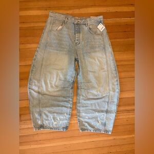 We The Free Light Blue Good Luck Mid Rise Barrel Jeans